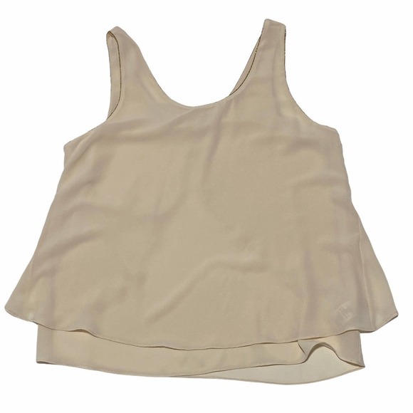 NAKED Zebra Beige Sleeveless Ruffle-Back Blouse - Picture 6 of 12